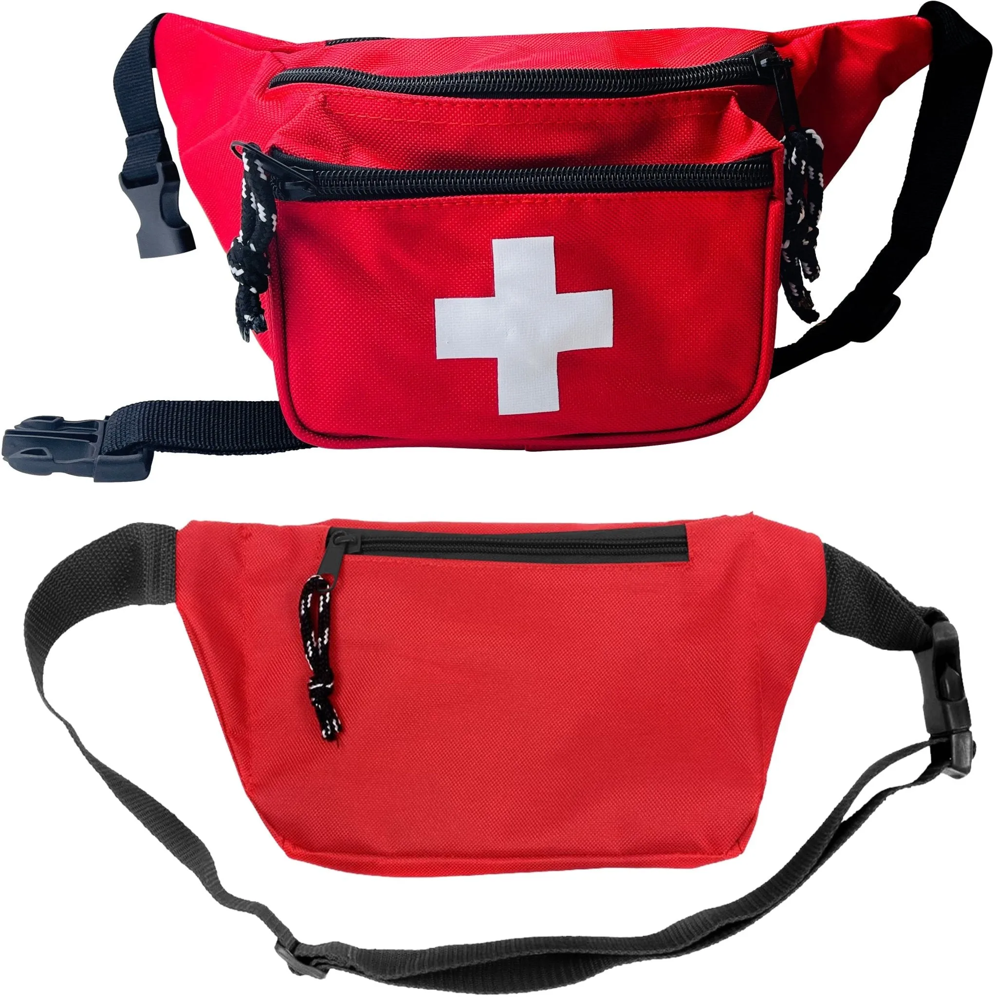 3 Pack - Lifeguard Fanny Pack With Whistle Lanyard - Baywatch Style First Aid Hip Pack w/ Adjustable Strap, Cross Logo   Zipper Pouch, Emergency Equipment Set