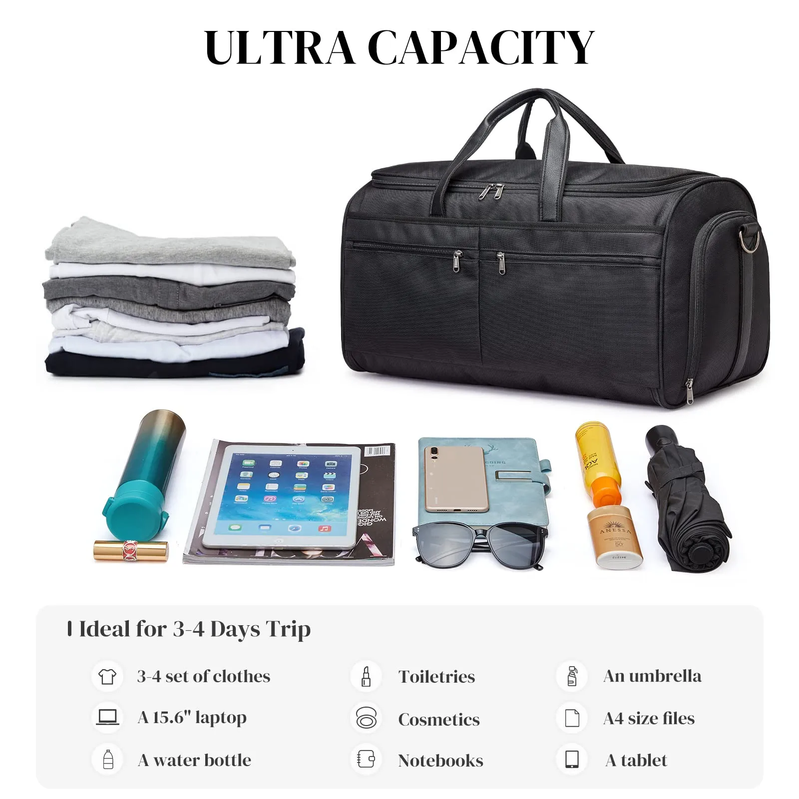 50L Carry on Garment Duffel Bag for Men