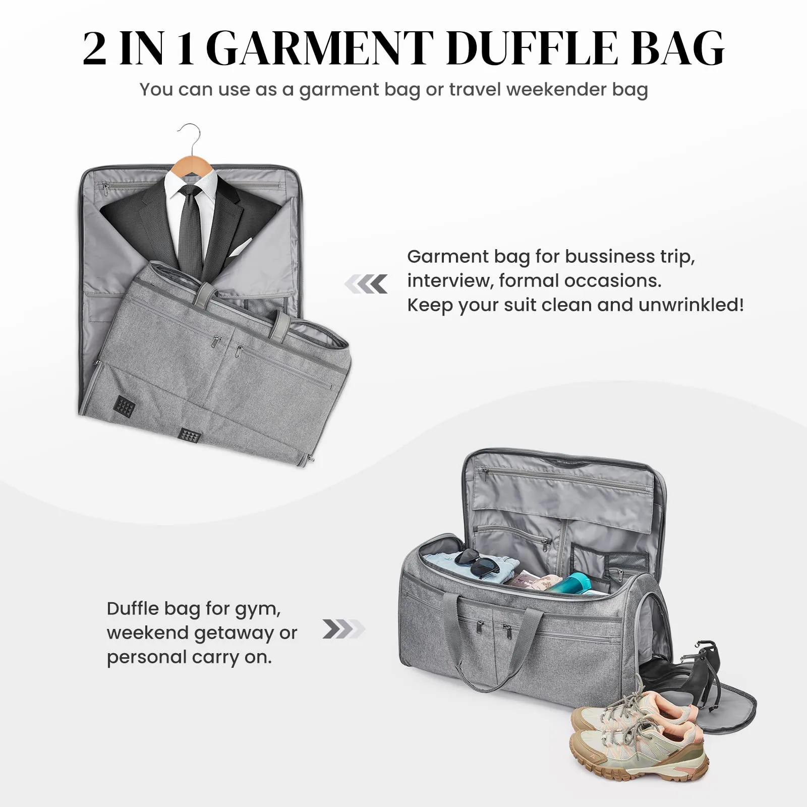 50L Carry on Garment Duffel Bag for Men