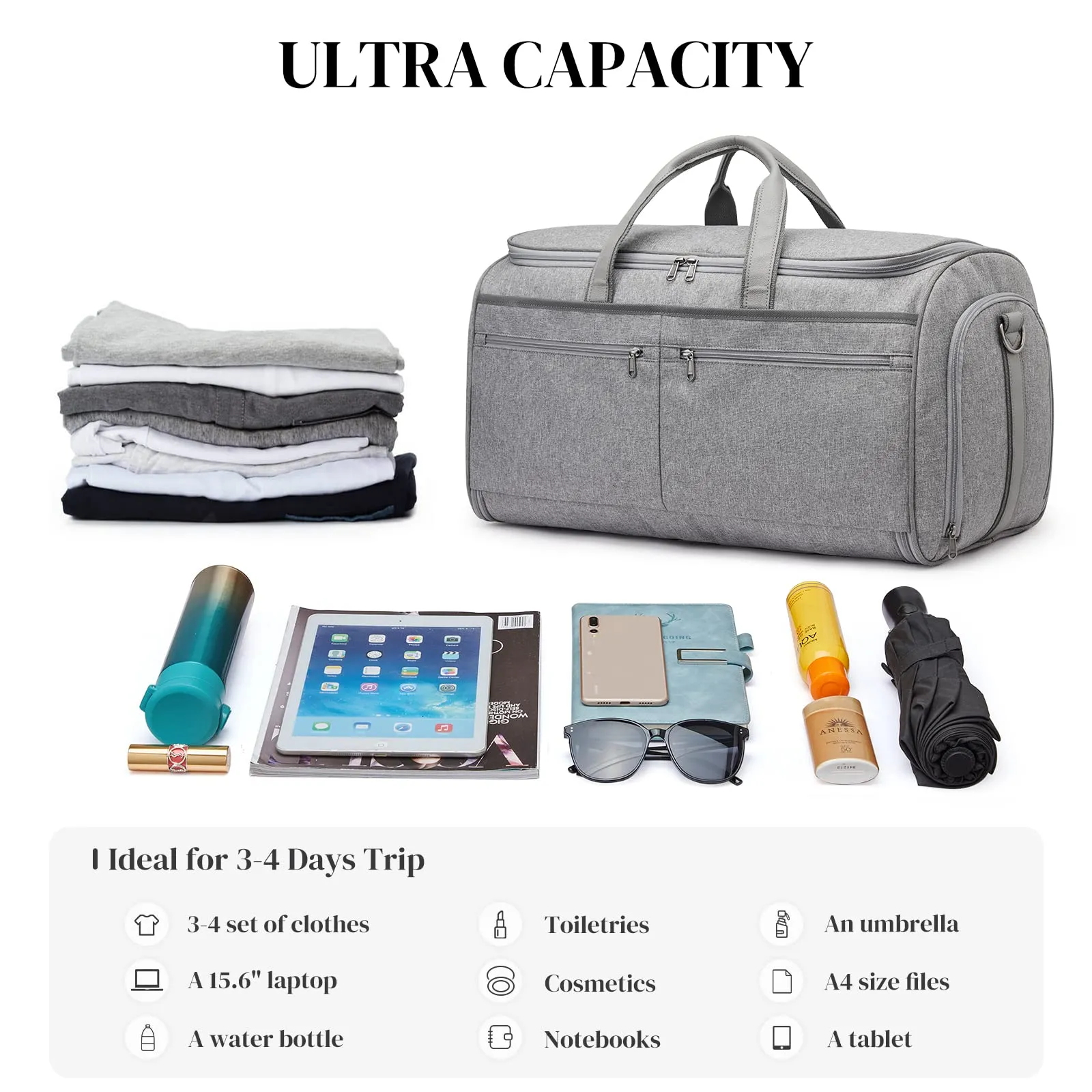 50L Carry on Garment Duffel Bag for Men