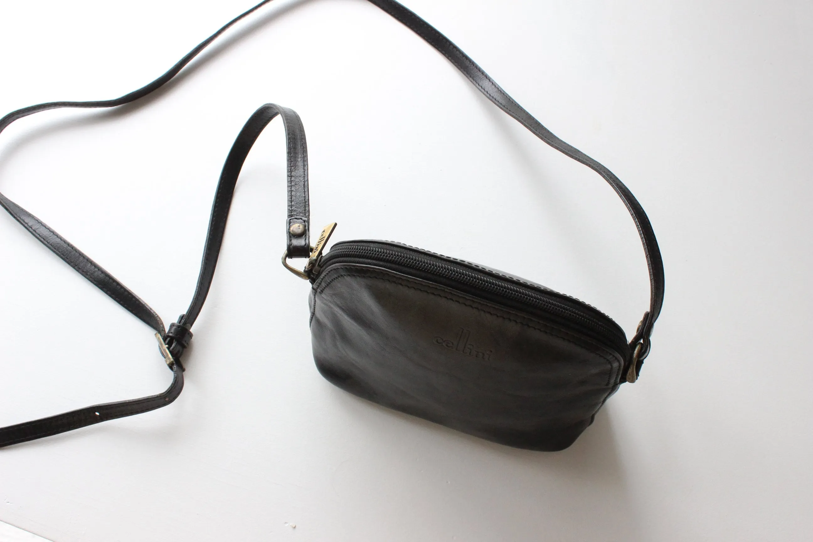 90s Cellini Black Leather Handbag