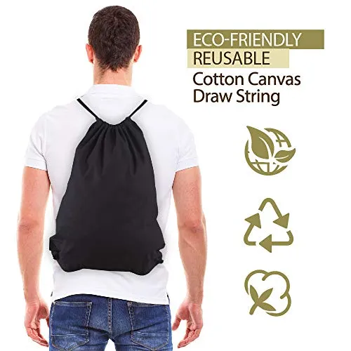 Army Force Gear Biohazard Warning Symbol Eco-Friendly Reusable Draw String Bag in Black & White