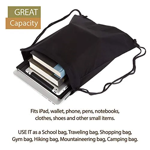 Army Force Gear Biohazard Warning Symbol Eco-Friendly Reusable Draw String Bag in Black & White