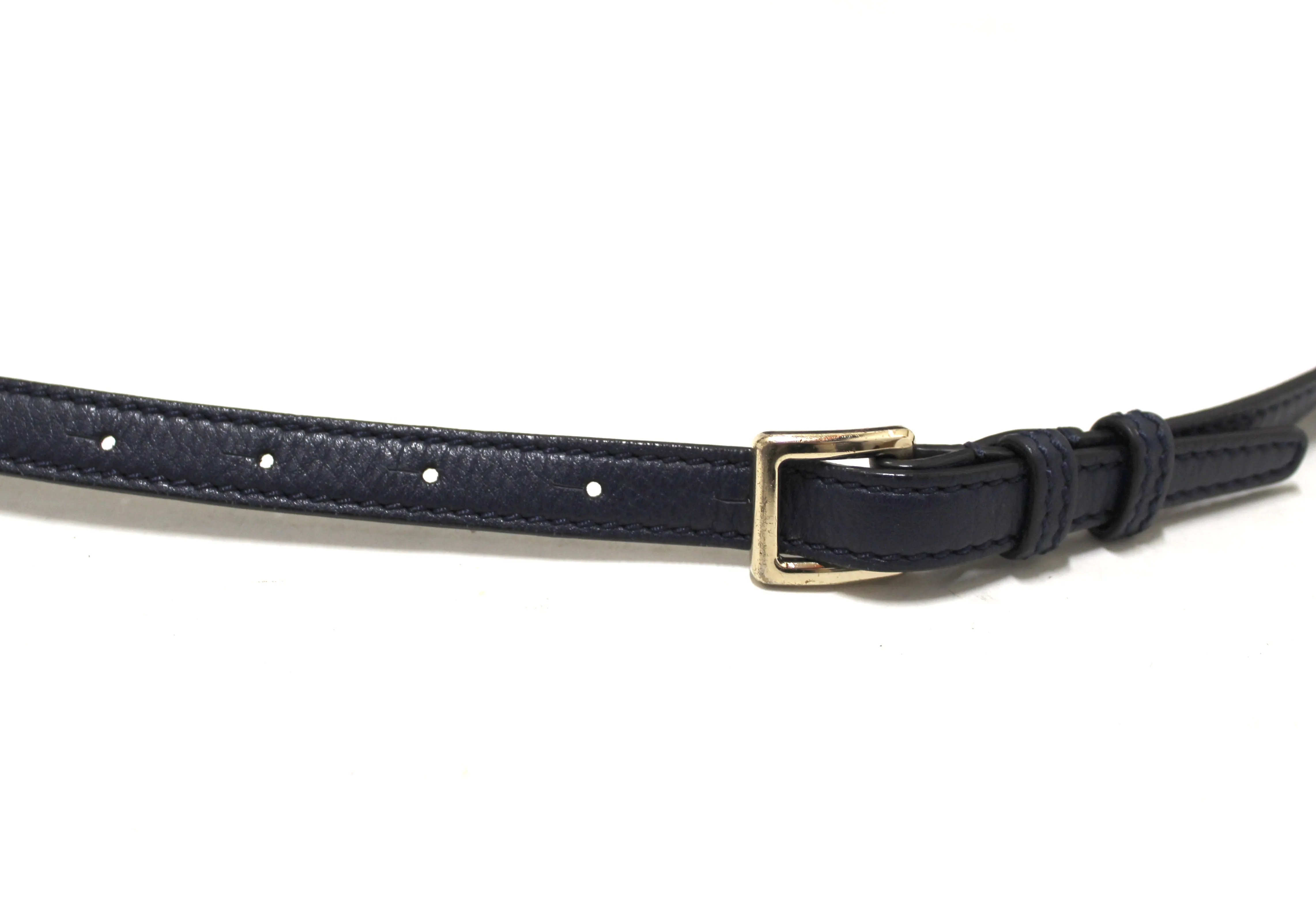 Authentic Valentino Garavani Navy Blue Rockstud Small Bucket Bag