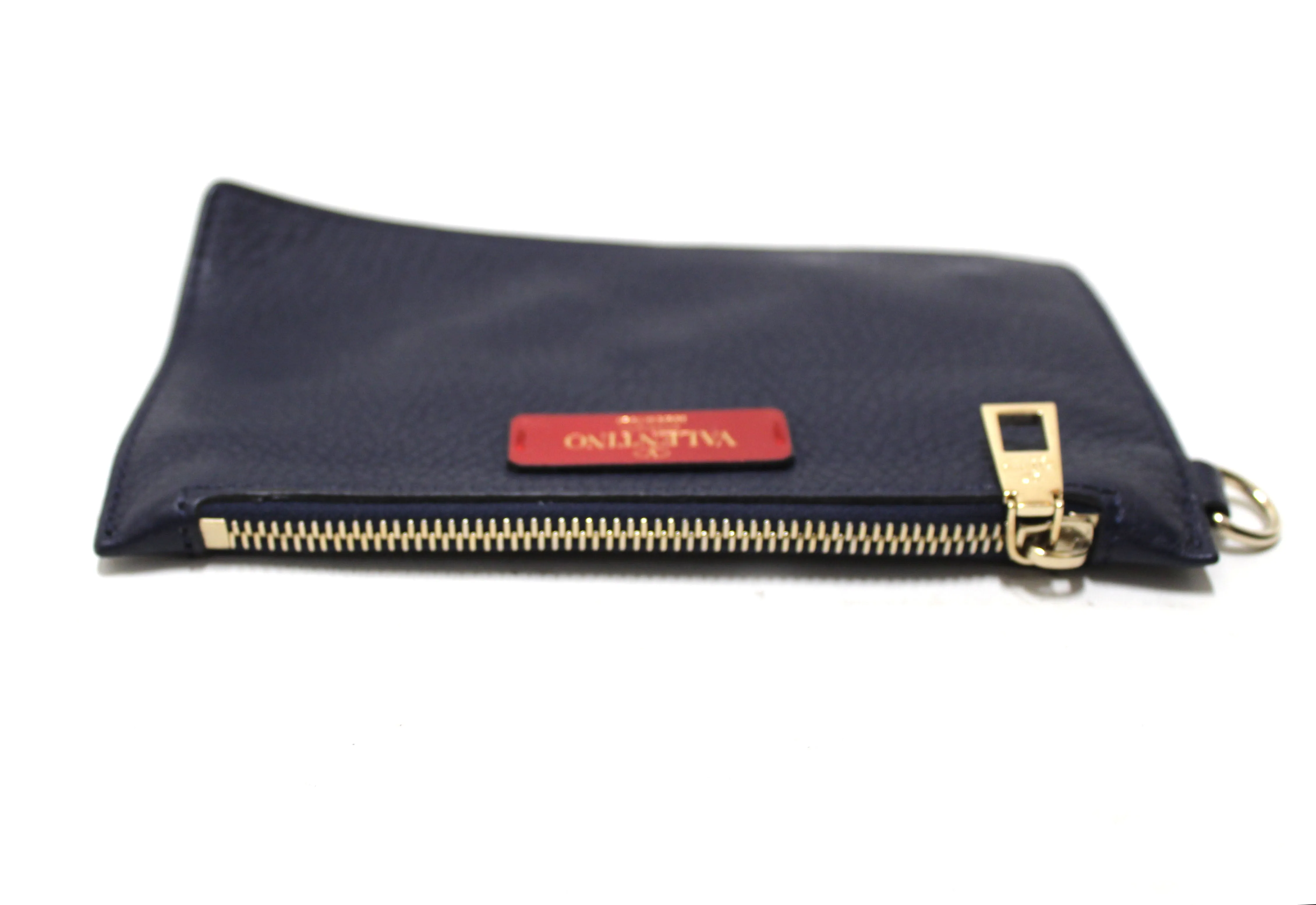 Authentic Valentino Garavani Navy Blue Rockstud Small Bucket Bag