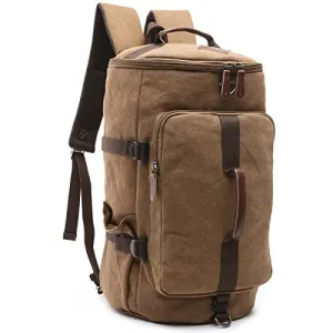 Baosha Hb-26 3-Ways Vintage Canvas Men Holdall Weekend Travel Duffel Bag Backpack Messenger