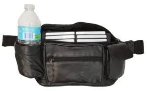 Best Quality Soft Leather Waist Bag Fanny Pack Card Holder with Bottle Holder 201 (C)
