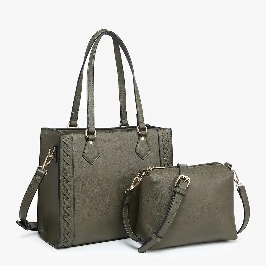 Betsy Structured Braided Crossbody Satchel