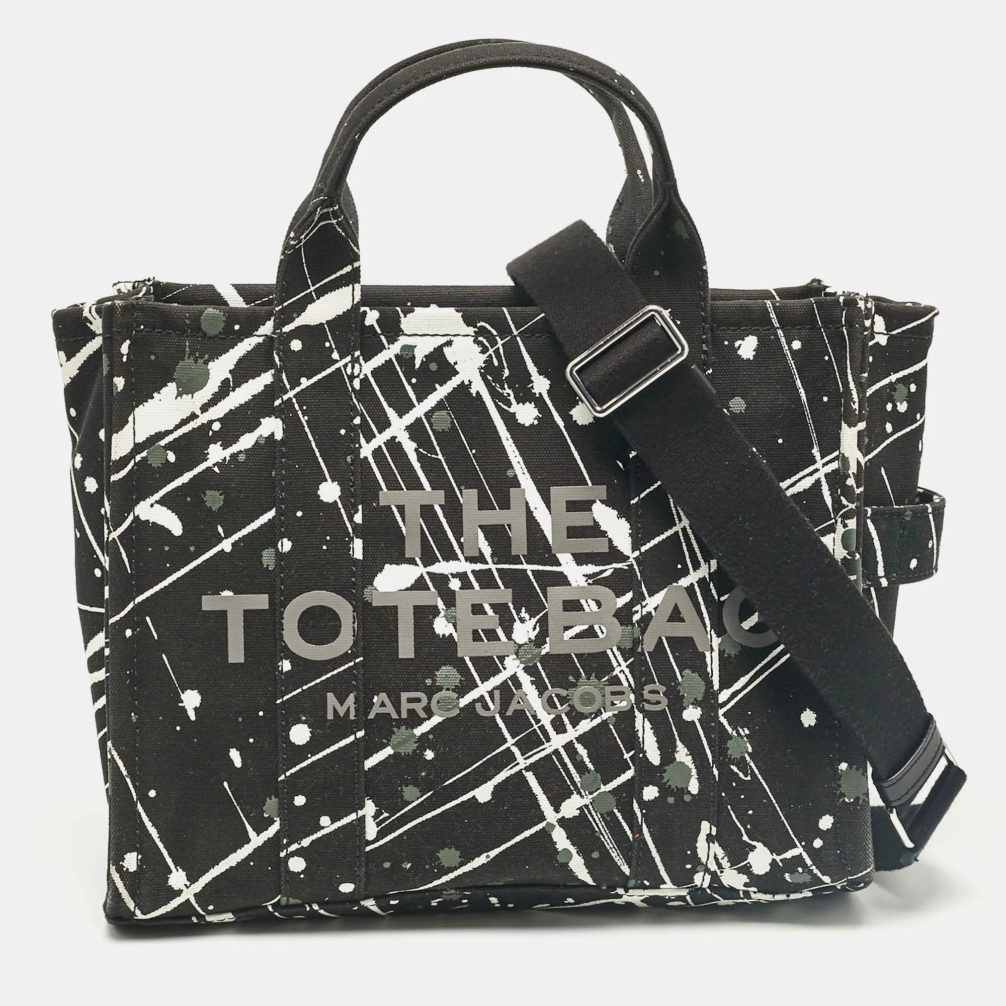 Black Splatter Paint Print Canvas Medium The Tote Bag