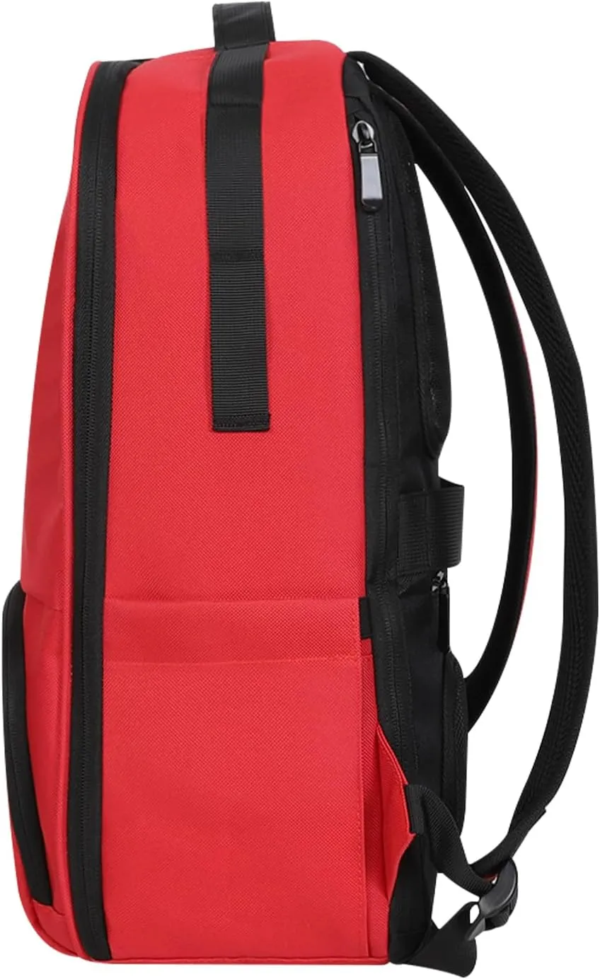 Bookbag for Men Women, Laptop Backpack for Men, Book Bag, Backpack for School Teens, Travel Laptop Backpack Work Backpck Fits 15.6 Inch Notebook, Water Resistant Backpack with Luggage Strap (Red)