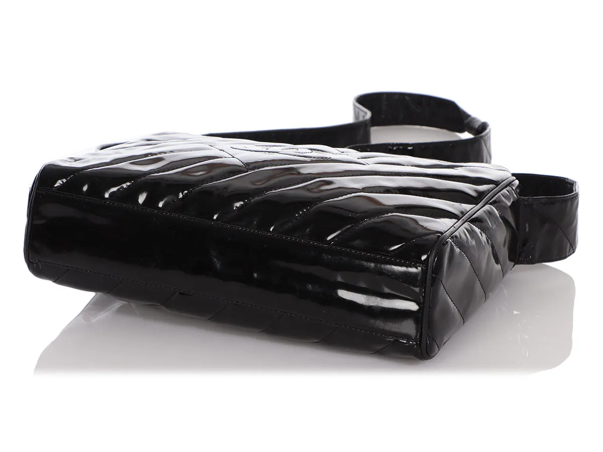 Chanel Vintage Black Patent Crossbody Bag