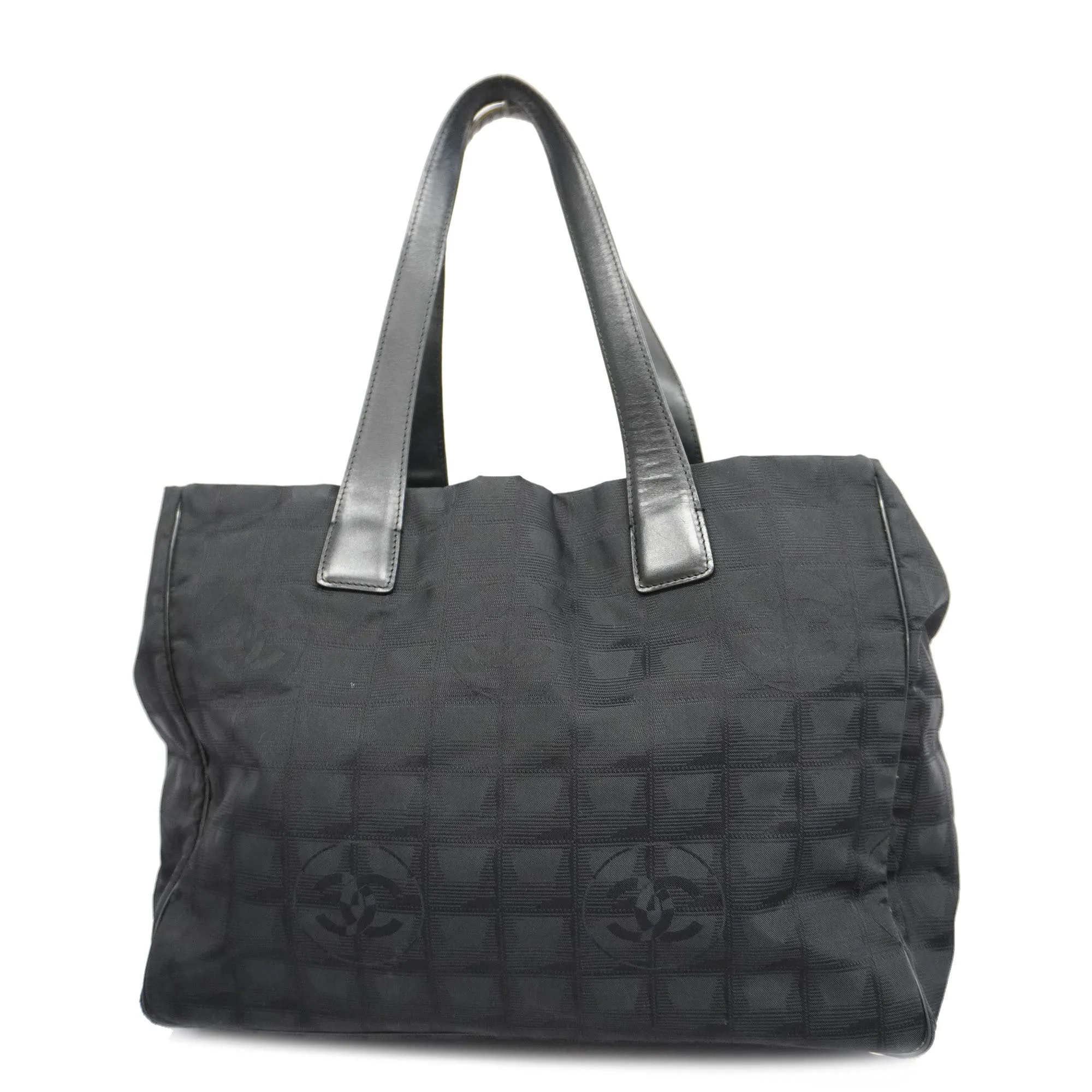 CHANELAuth  New Travel Line Tote Bag Women's Nylon Canvas Tote Bag Black