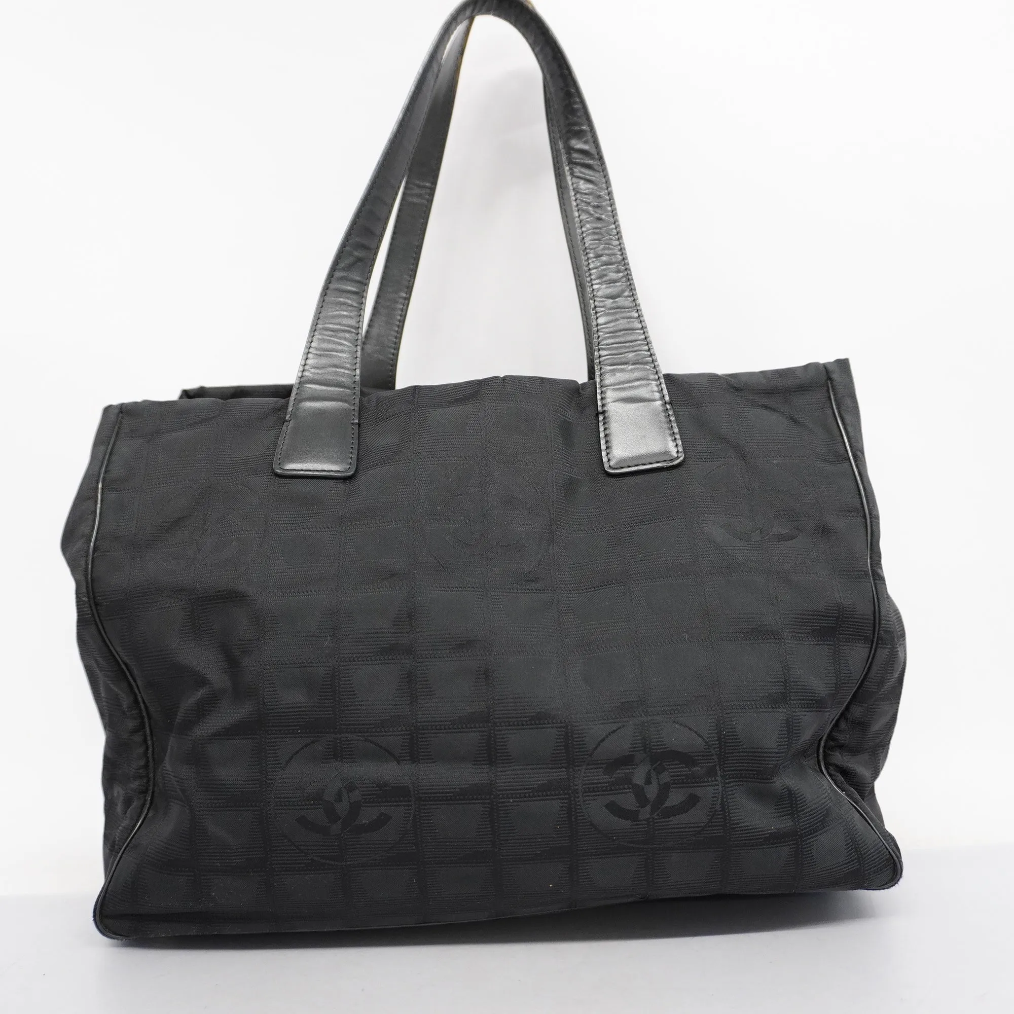 CHANELAuth  New Travel Line Tote Bag Women's Nylon Canvas Tote Bag Black