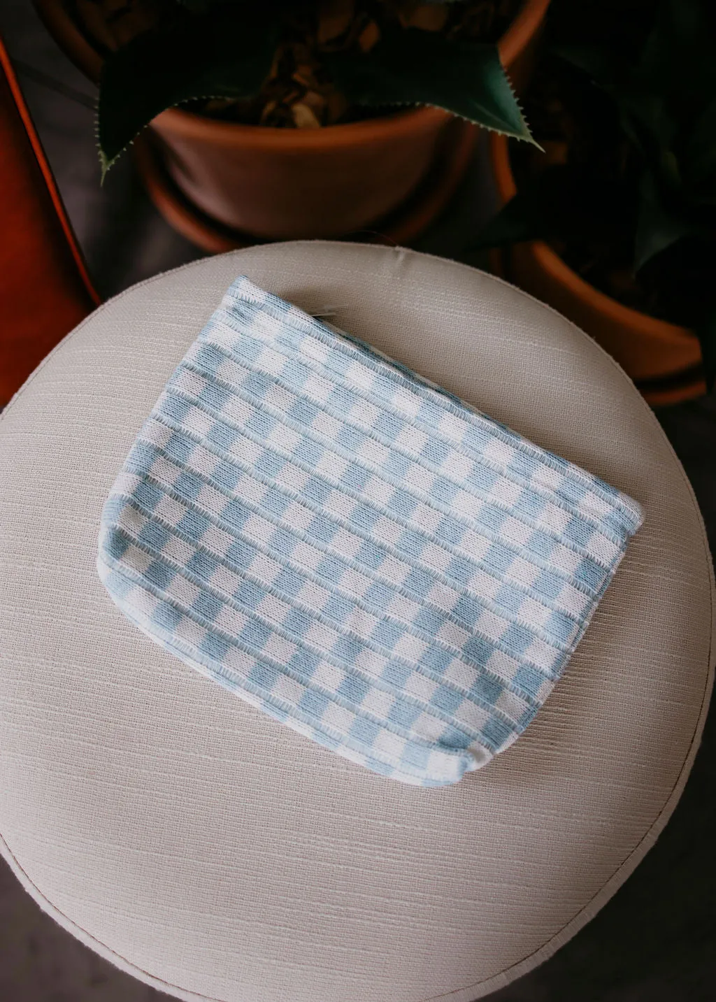 Checkered Cosmetic Clutch