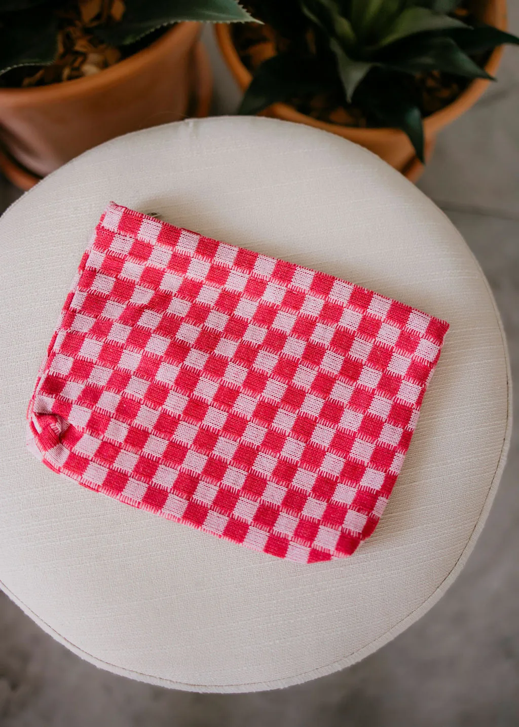 Checkered Cosmetic Clutch