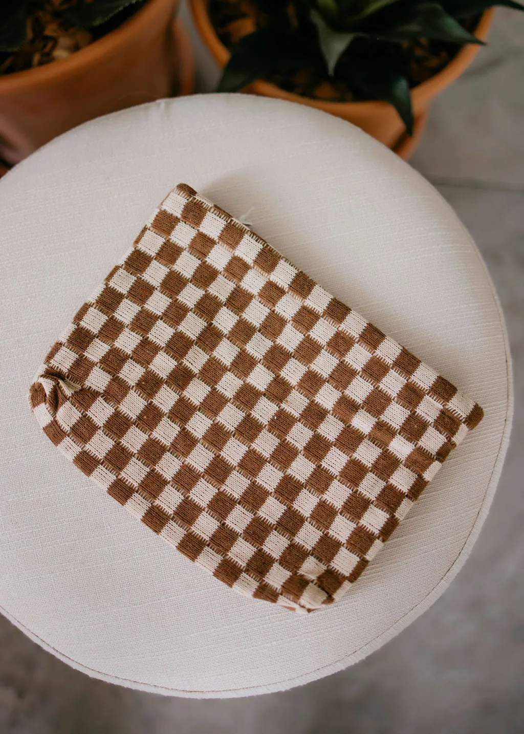 Checkered Cosmetic Clutch
