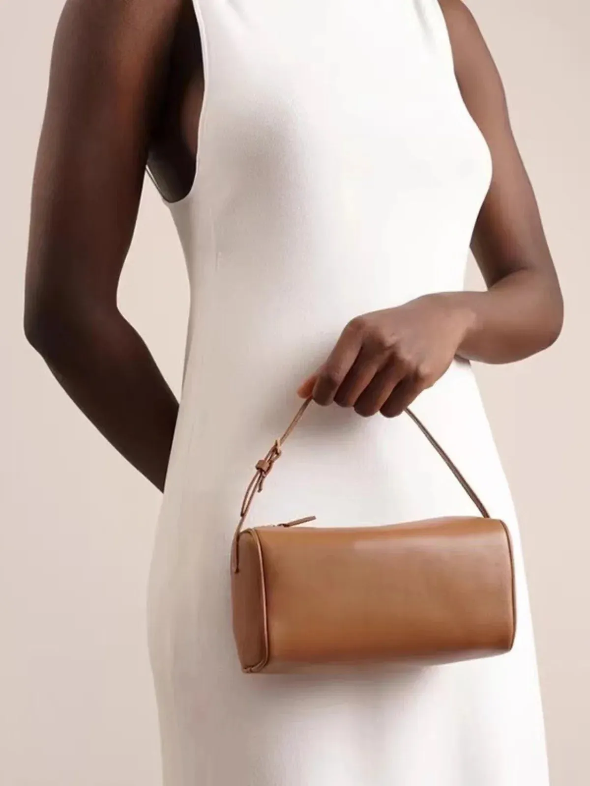 Classic Faux Leather Boxy Shoulder Bag