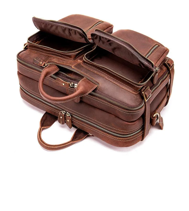 Classy Leather Men's Briefcase Travel Bag Messenger Bag Shoulder Bags Backpack For Men