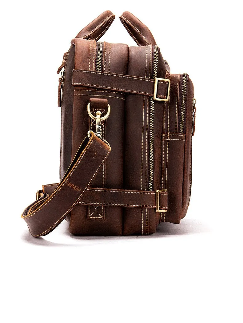 Classy Leather Men's Briefcase Travel Bag Messenger Bag Shoulder Bags Backpack For Men