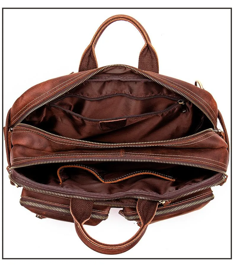 Classy Leather Men's Briefcase Travel Bag Messenger Bag Shoulder Bags Backpack For Men