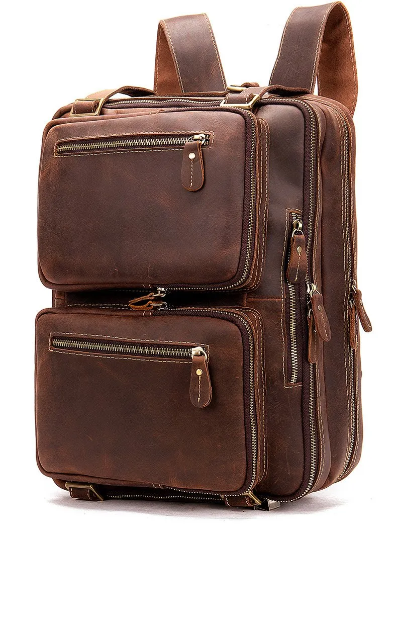 Classy Leather Men's Briefcase Travel Bag Messenger Bag Shoulder Bags Backpack For Men