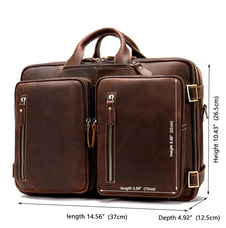 Classy Leather Men's Briefcase Travel Bag Messenger Bag Shoulder Bags Backpack For Men