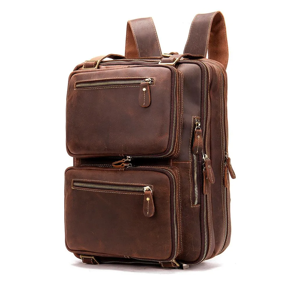 Classy Leather Men's Briefcase Travel Bag Messenger Bag Shoulder Bags Backpack For Men