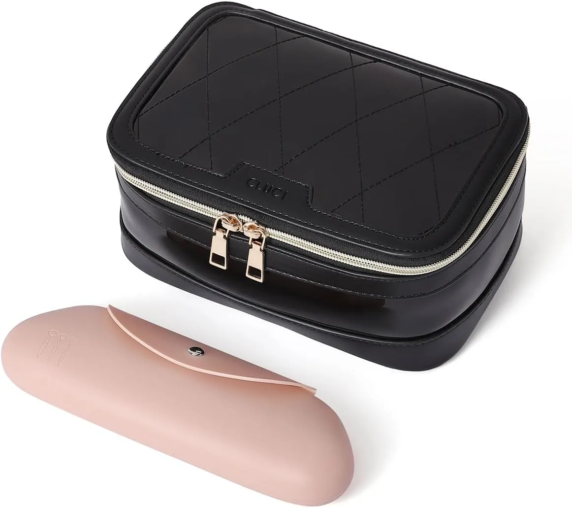 CLUCI Makeup Bag, Clear Makeup Bag, Travel Make Up Bag, Cosmetic Bag, Makeup Brush Organizer Portable Make Up Pouch Organizer Large Capacity Makeup Brush Holder Travel Essentials for Women