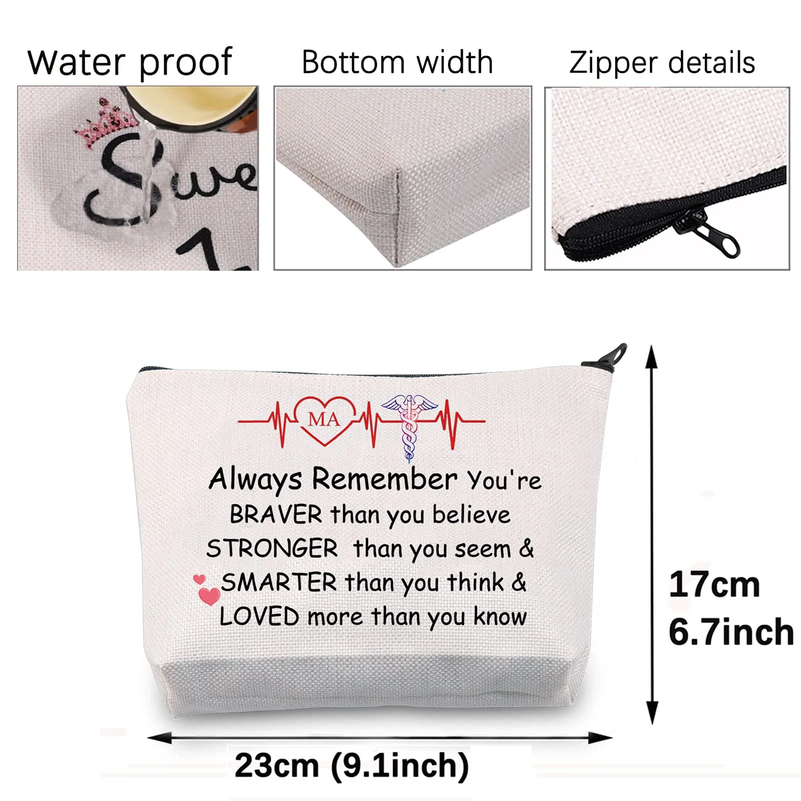 CMNIM Medical Assistant Gifts Medical Assistant Bag Makeup Cosmetic Gifts for Medical Assistant Students Accessories Travel Bags Zipper Pouch (Medical Assistant Makeup Bag)
