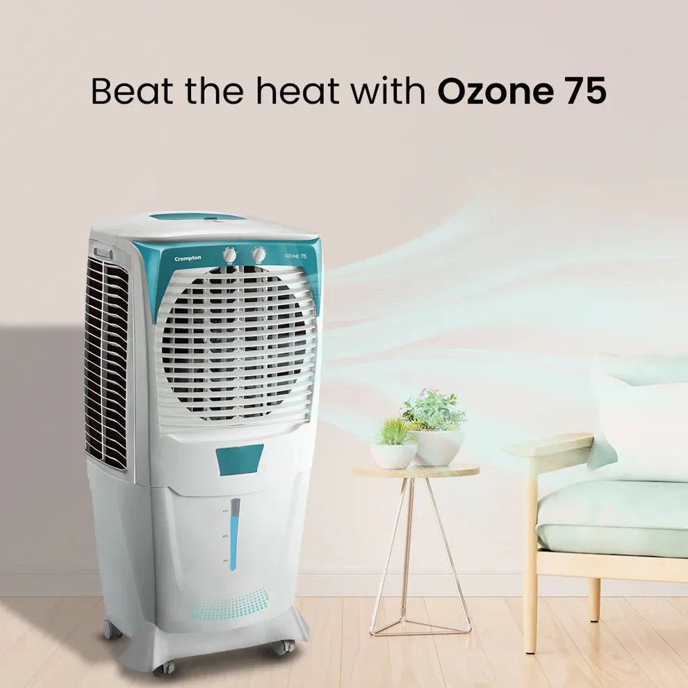 Crompton DAC 751 OZONE 75 Litres Desert Air Cooler (Air Deflection White)
