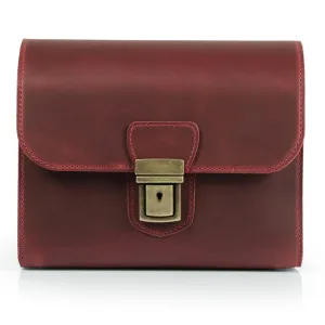 Dazzlo Top Grain Leather Camera Messenger Bag - Camel/Green/Red/Cinnamon - 8"