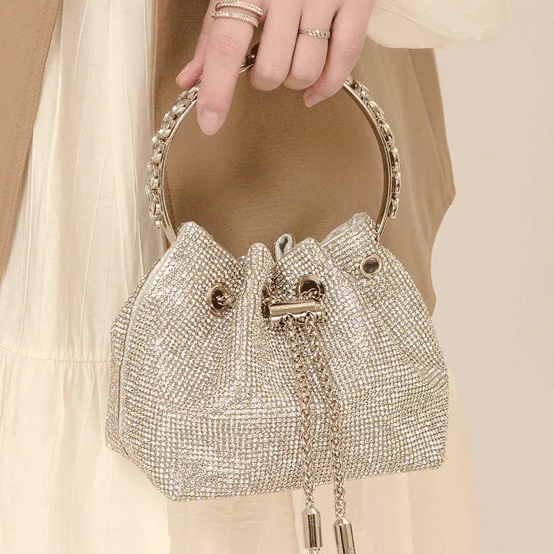 Diamond Drawstring Bucket Bag