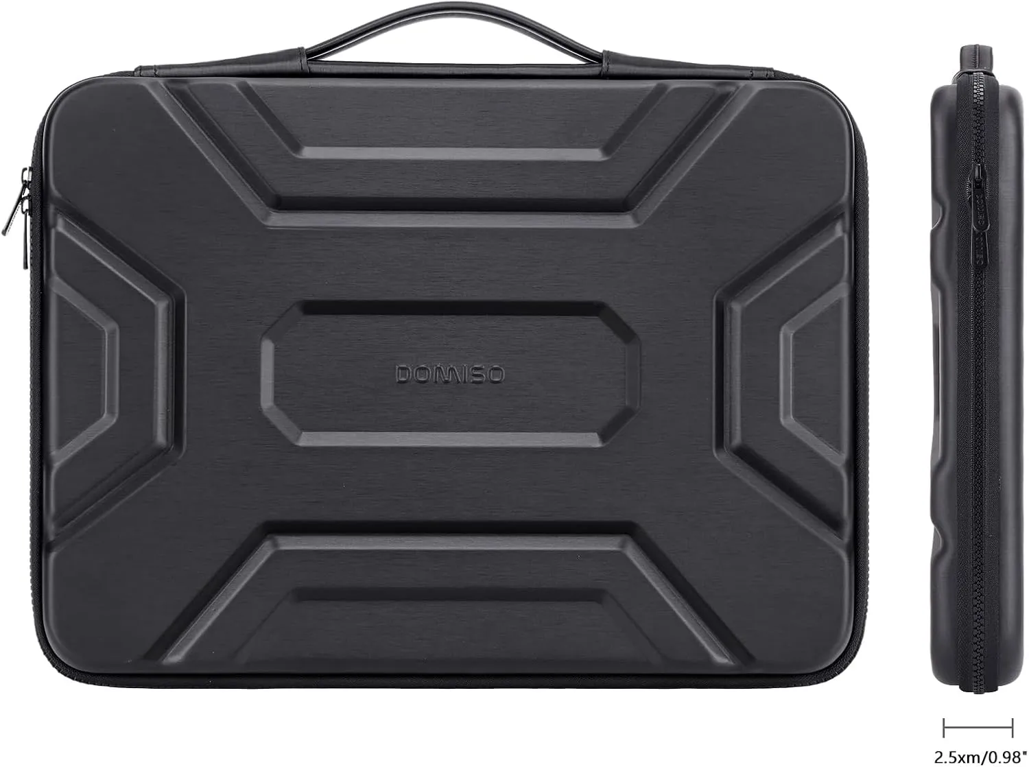 DOMISO 17 inch Laptop Sleeve with Handle Shockproof Computer Bag Waterproof EVA Protective Carrying Case for 17.3" HP Dell Asus Lenovo Laptop, Black
