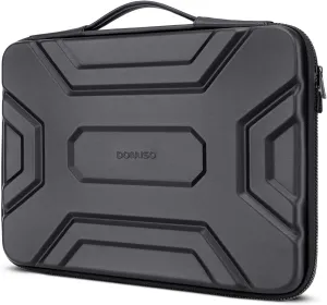DOMISO 17 inch Laptop Sleeve with Handle Shockproof Computer Bag Waterproof EVA Protective Carrying Case for 17.3" HP Dell Asus Lenovo Laptop, Black