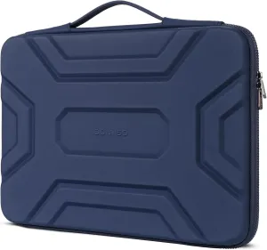 DOMISO 17 inch Laptop Sleeve with Handle Shockproof Computer Bag Waterproof EVA Protective Carrying Case for 17.3" HP Dell Asus Lenovo Laptop, Dark Blue