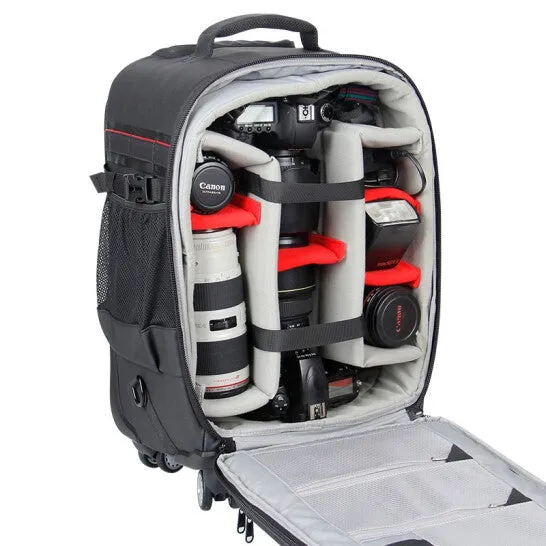 Eirmai Waterproof Shockproof Travelling Camera Backpack with 4-Wheel Trolley Case for DSLR Cameras and Electronic Equipment (EMB-DC420T)
