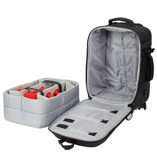 Eirmai Waterproof Shockproof Travelling Camera Backpack with 4-Wheel Trolley Case for DSLR Cameras and Electronic Equipment (EMB-DC420T)