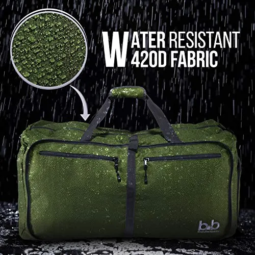 Extra Large Duffle Bag with Pockets - Travel Duffel Bag for Women and Men (Dark Green)