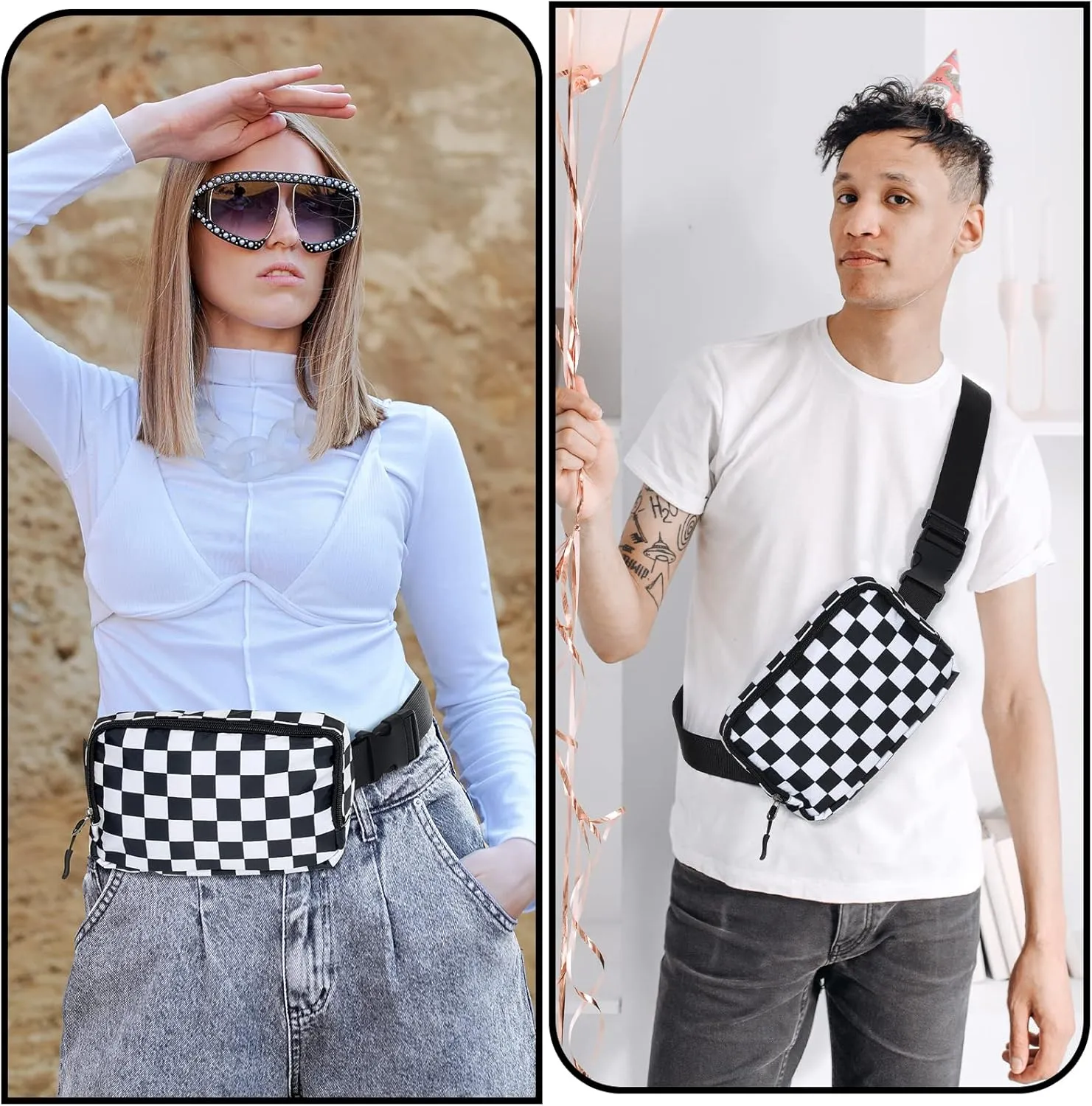 Fanny Pack,Belt Bag,40 Inch Asjustable Strap Everywhere Belt Bag,for Women and Men