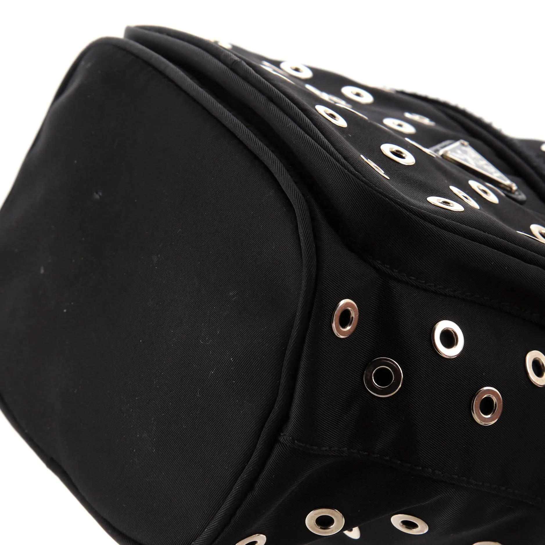 Grommet Drawstring Bucket Bag Tessuto Medium