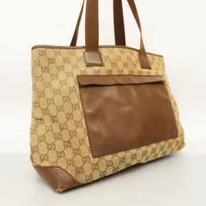 GUCCI  GG Canvas Tote Bag 019 0426 Women's Tote Bag Beige,Brown