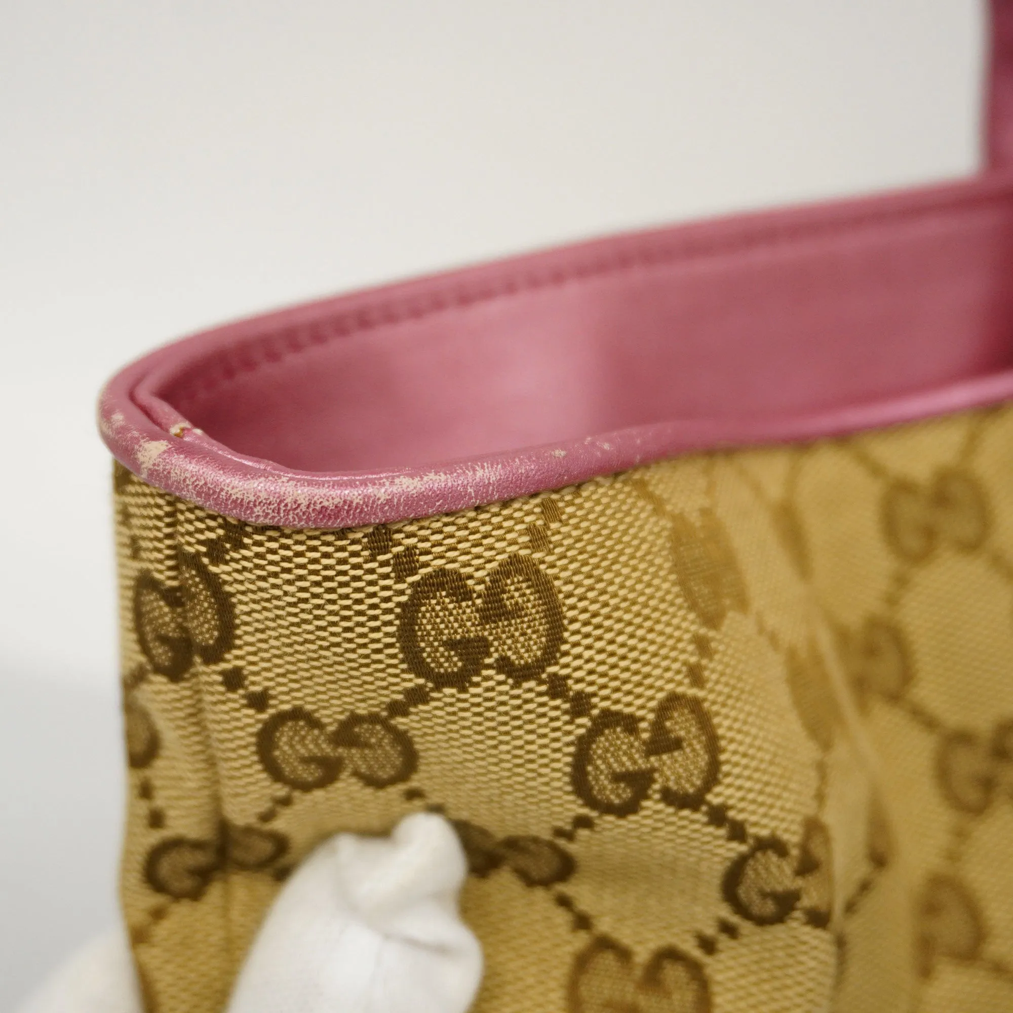 GUCCI  GG Canvas Tote Bag 269956 Women's Tote Bag Beige,Pink