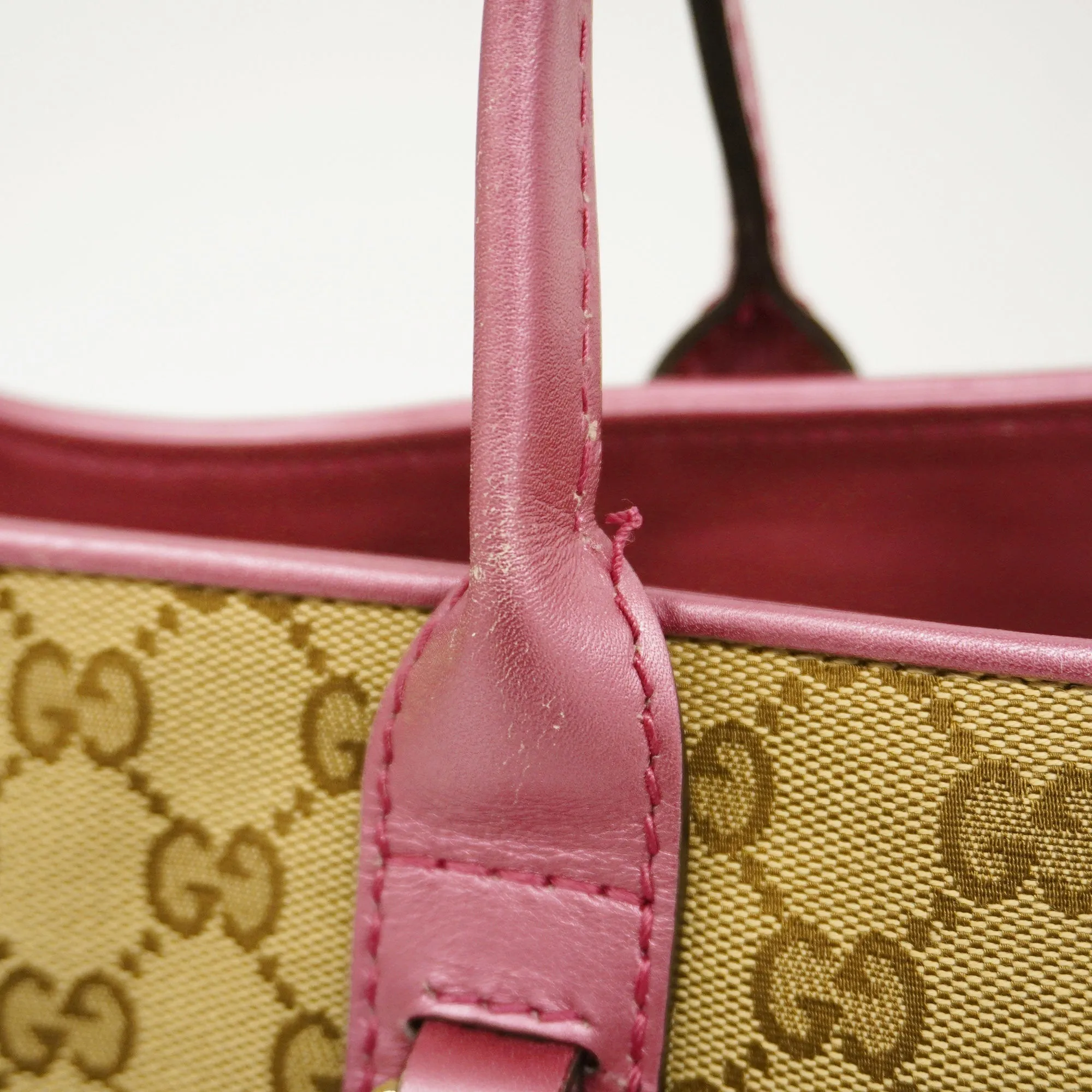 GUCCI  GG Canvas Tote Bag 269956 Women's Tote Bag Beige,Pink