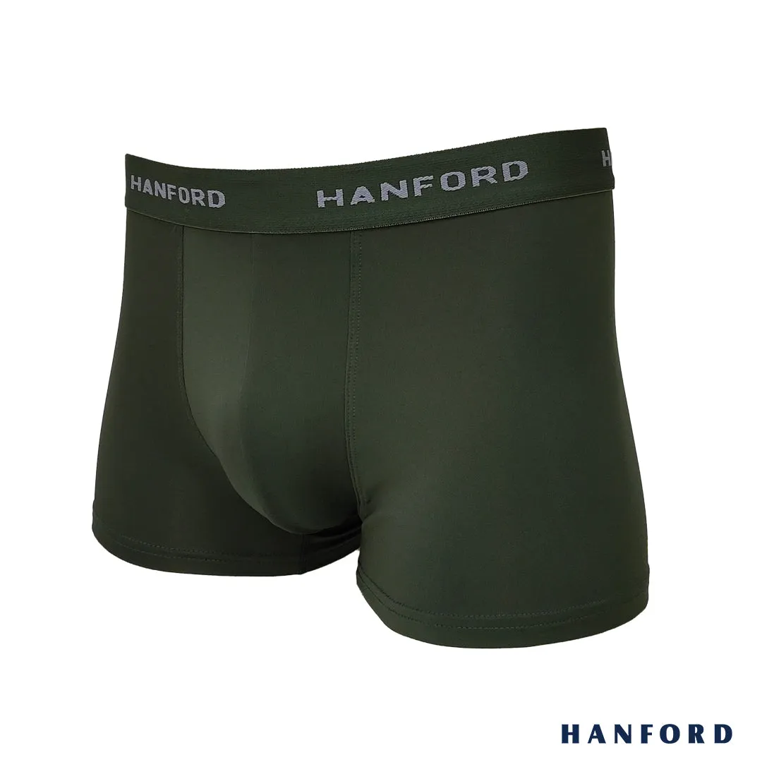Hanford Men Quick Dry Travel Fitness Boxer Briefs - Black & Duffel Green (2in1 Pack)