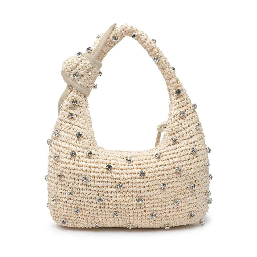 Jessa Straw Summer Beach Shoulder Bag: Natural