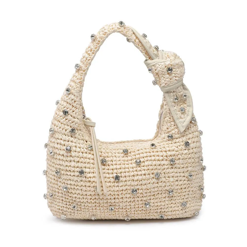 Jessa Straw Summer Beach Shoulder Bag: Natural
