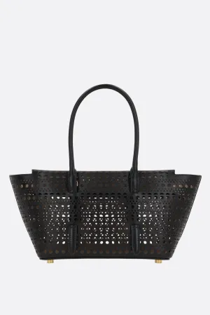 Laser-Cut Pattern Leather Handbag
