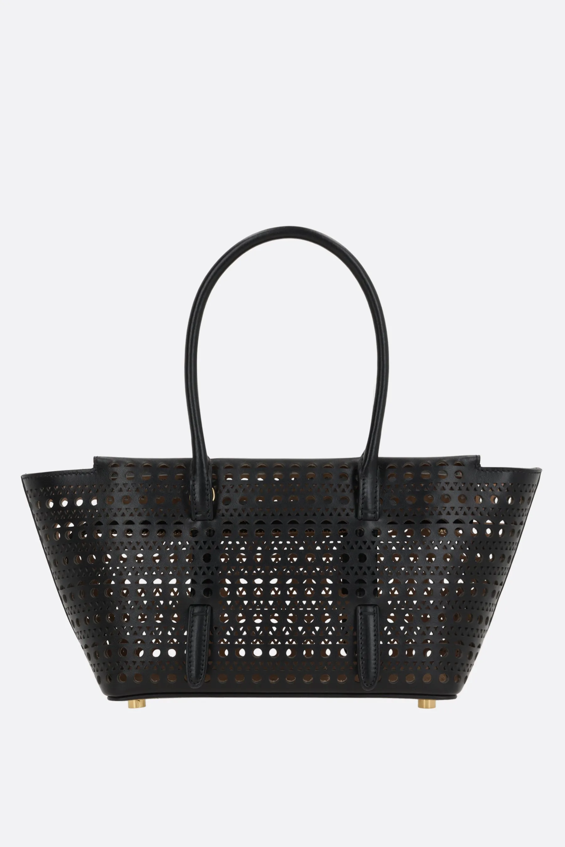 Laser-Cut Pattern Leather Handbag