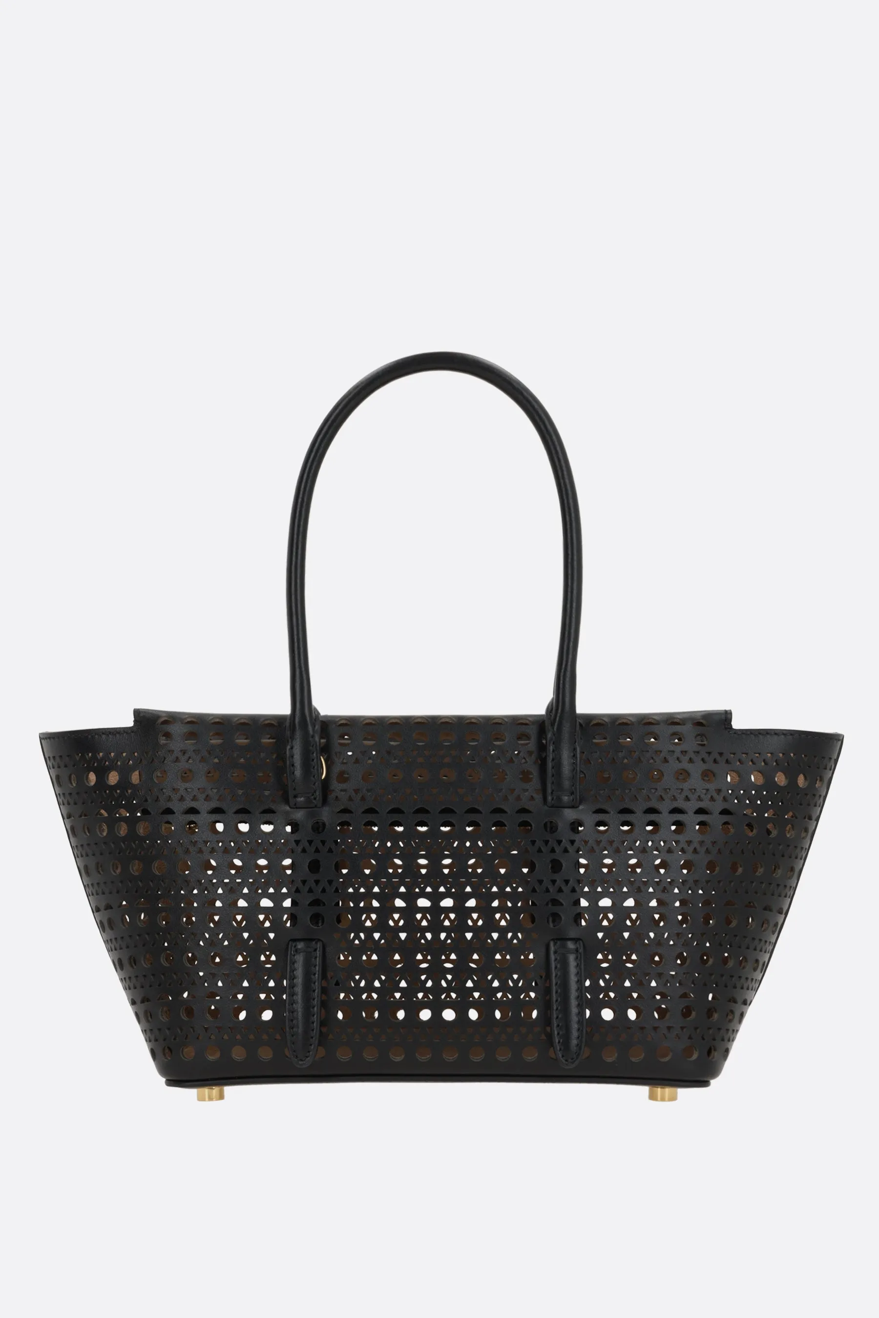 Laser-Cut Pattern Leather Handbag