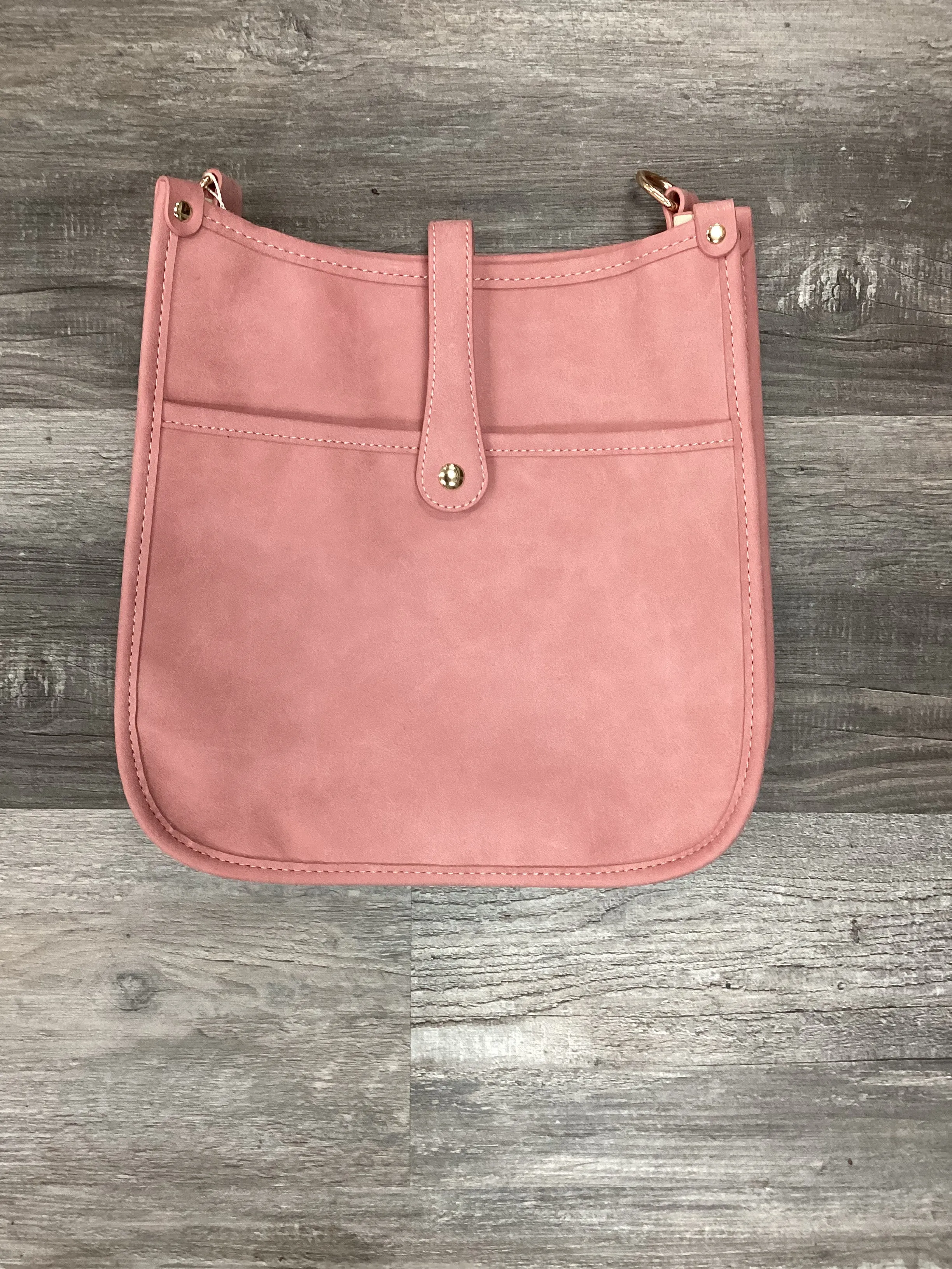 Light Pink Vintage Vegan Leather Messenger Bag